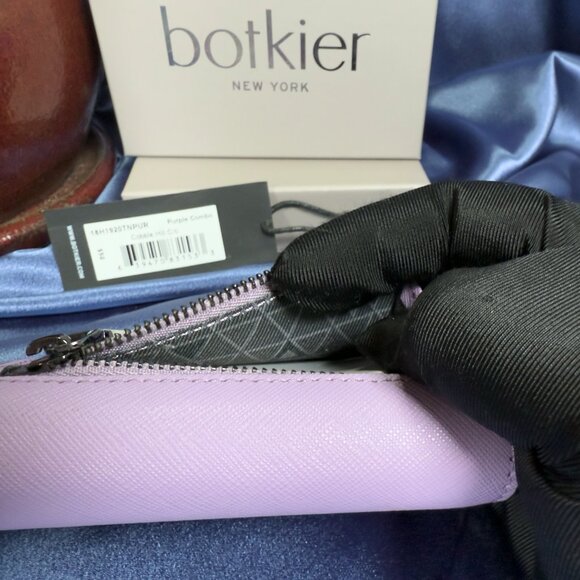 Botkier Cobble Hill Snap Wallet – Purples/White Saffiano Leather (NWT + Box) - Picture 14 of 16